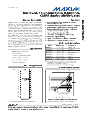 DG406C/D Datasheet PDF Maxim Integrated