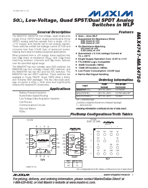 MAX4747ETE+_12 Datasheet PDF Maxim Integrated