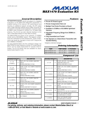 MAX1479EVKIT Datasheet PDF Maxim Integrated