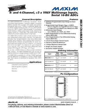 MAX1301AEUP Datasheet PDF Maxim Integrated