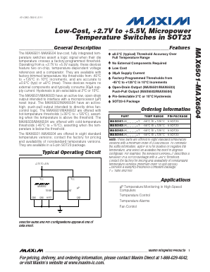 MAX6501 Datasheet PDF Maxim Integrated