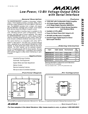 MAX535 Datasheet PDF Maxim Integrated