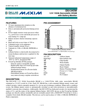 DS1345WP-100+ Datasheet PDF Maxim Integrated
