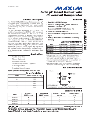 MAX6345MUT-T Datasheet PDF Maxim Integrated
