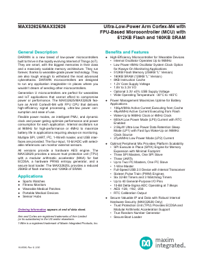 MAX32626 Datasheet PDF Maxim Integrated