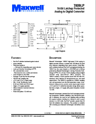 7805ALPRPDS Datasheet PDF MAXWELL TECHNOLOGIES