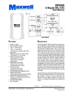 29F0408RPFB Datasheet PDF MAXWELL TECHNOLOGIES