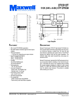 27C512TRPFE-15 Datasheet PDF MAXWELL TECHNOLOGIES