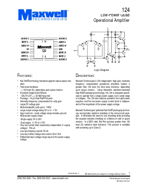 124 Datasheet PDF MAXWELL TECHNOLOGIES