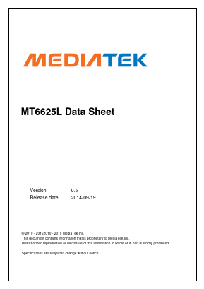 MT6625 Datasheet PDF MediaTek Inc