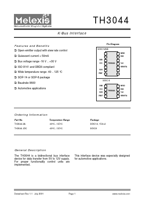 TH3044.3A Datasheet PDF Melexis Microelectronic Systems 