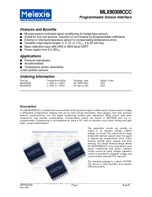 MLX90308LDF Datasheet PDF Melexis Microelectronic Systems 