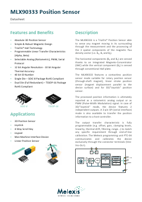 MLX90333KDC-BCT-000-RE Datasheet PDF Melexis Microelectronic Systems 
