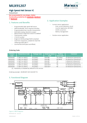 MLX91207LDCCAA-007RE Datasheet PDF Melexis Microelectronic Systems 