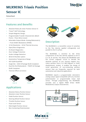 MLX90365LGOABE-000RE Datasheet PDF Melexis Microelectronic Systems 