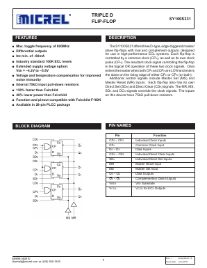 SY100S331 Datasheet PDF Micrel