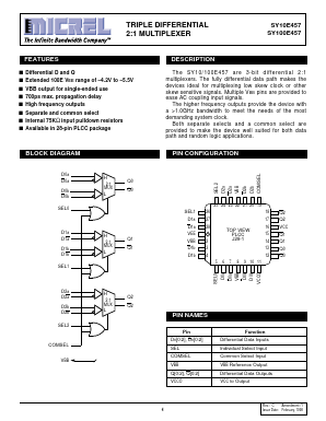 SY100E457 Datasheet PDF Micrel