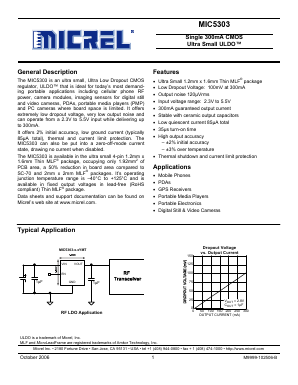 MIC5303-3.0YMT Datasheet PDF Micrel