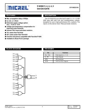 SY100S318 Datasheet PDF Micrel