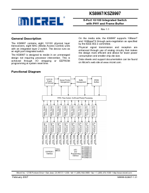 KSZ8997 Datasheet PDF Micrel