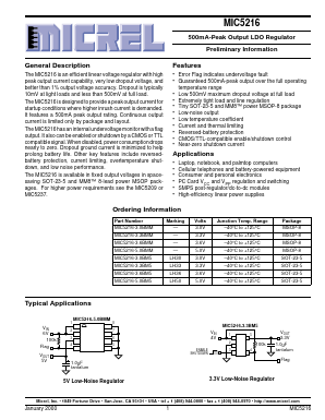 MIC5216-3.0BM5 Datasheet PDF Micrel