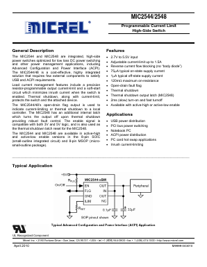 MIC2544-2YMM Datasheet PDF Micrel