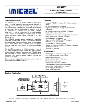 MIC2560-1YWM Datasheet PDF Micrel
