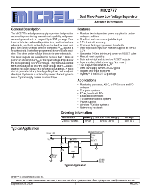 MIC2777 Datasheet PDF Micrel