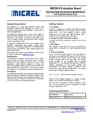 MIC5019YFTEV Datasheet PDF Micrel