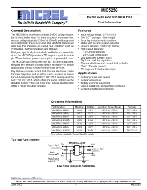 MIC5256-3.3BM5 Datasheet PDF Micrel
