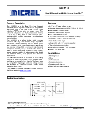 MIC5310-MMYML Datasheet PDF Micrel