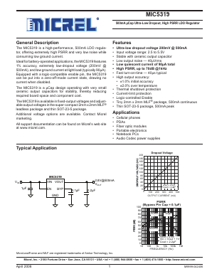 MIC5319-2.8YD5 Datasheet PDF Micrel