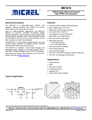 MIC5319-2.7YD5 Datasheet PDF Micrel