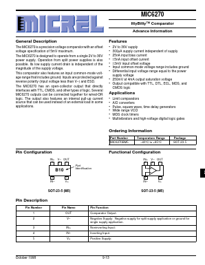 MIC6270 Datasheet PDF Micrel