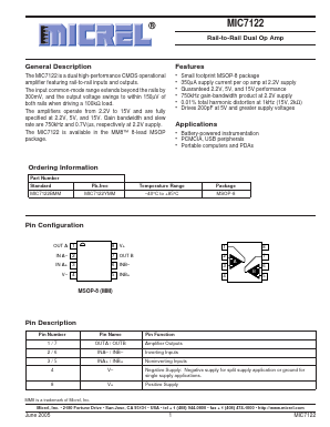MIC7122BMM Datasheet PDF Micrel
