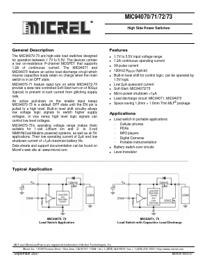 MIC94072 Datasheet PDF Micrel