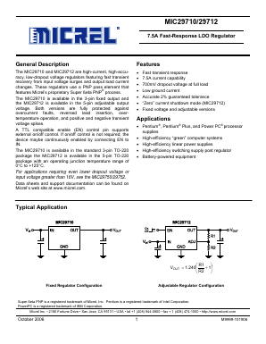MIC29710-3.3BT Datasheet PDF Micrel