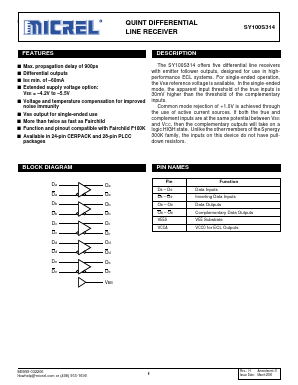 SY100S314FC Datasheet PDF Micrel