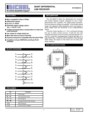 SY100S314 Datasheet PDF Micrel