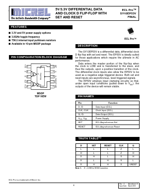 SY10EP53ZC Datasheet PDF Micrel