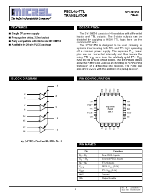 SY10H350 Datasheet PDF Micrel