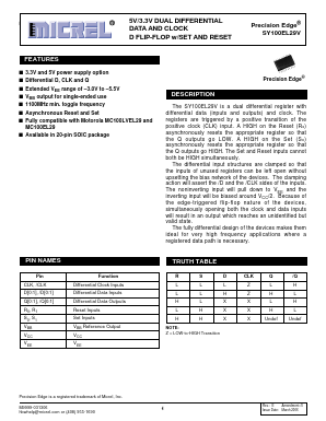 SY100EL29V Datasheet PDF Micrel