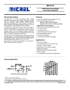 MIC3775-2.5YMM Datasheet PDF Micrel