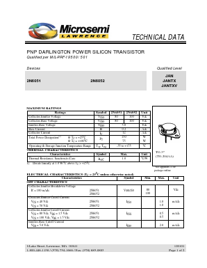 2N6051 Datasheet PDF Micrel