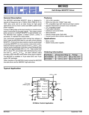 MIC5022 Datasheet PDF Micrel