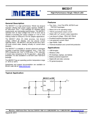 MIC5317-2.5YD5 Datasheet PDF Micrel