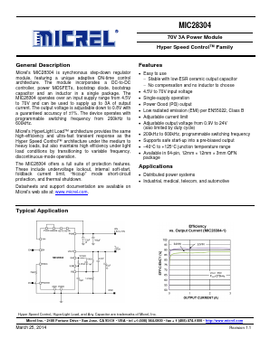 MIC28304-2YMPT1 Datasheet PDF Micrel