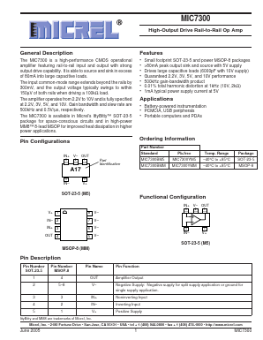 MIC7300YM5TR Datasheet PDF Micrel