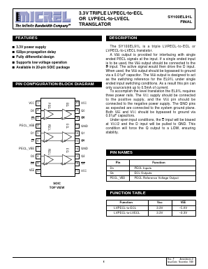 SY100EL91L Datasheet PDF Micrel