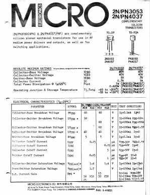 PN4037 Datasheet PDF Micro Electronics